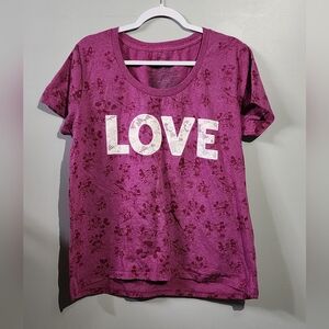 Disney Store Ladies' Magenta Mickey And Minnie Graphic T-Shirt, 2x, EUC